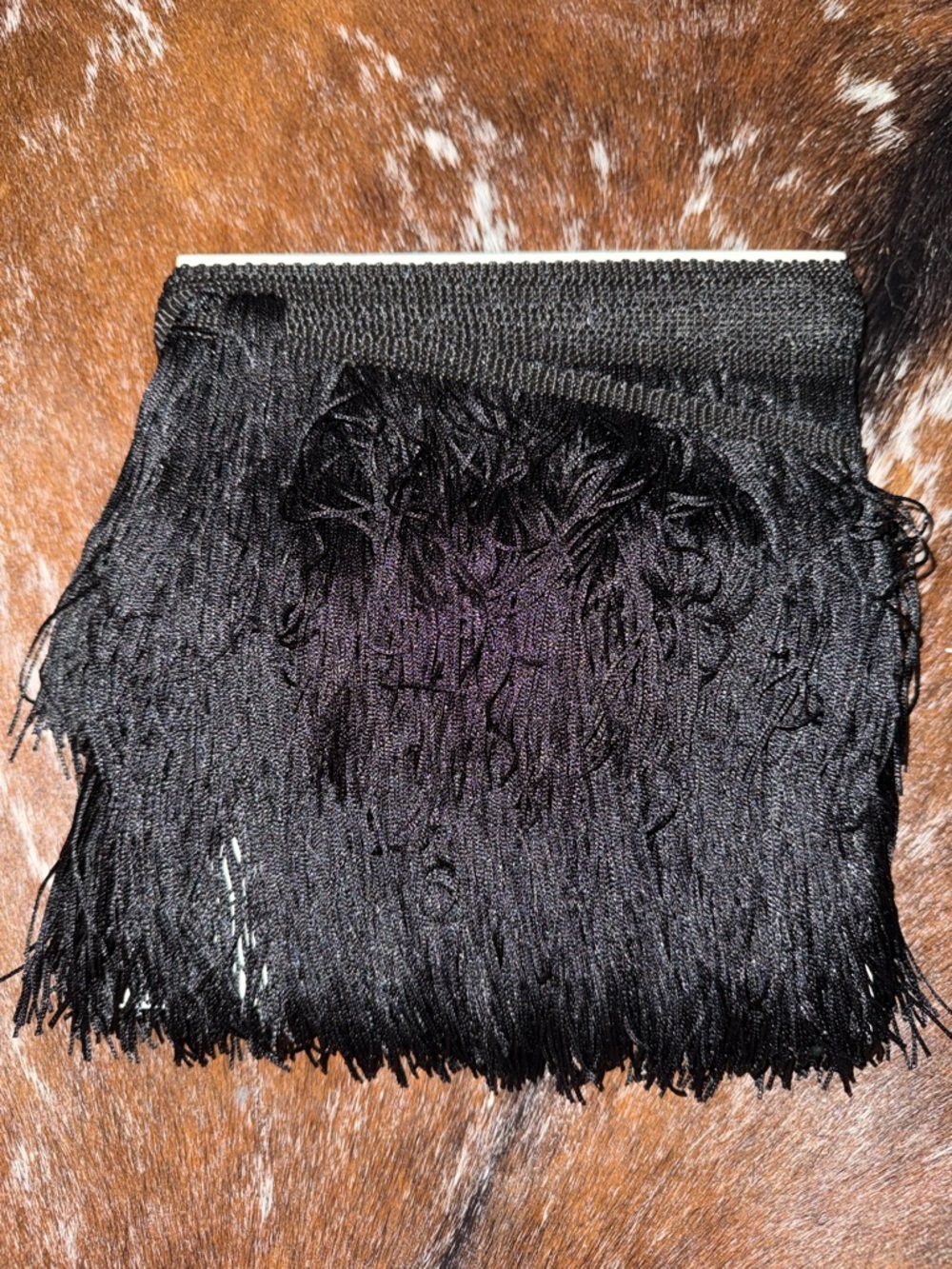 Black Fringe Trim Panel